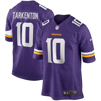 mens nike fran tarkenton purple minnesota vikings game reti